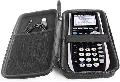 Vista 4 de Estuche rígido compatible con calculadora gráfica Texas Instruments TI-84 Plus C Silver