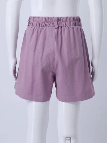 Vista 4 de FEESHOW Kids Boys Girls Cotton Pull On Cargo Shorts with Pockets Athletic Sports Casual Dolphin Shorts Activewear
