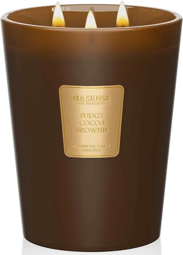 Vista 50 de M&SENSE - Vela de cera de soja natural aromática de 35 onzas, extragrande, 3 mechas, 150 horas, larga duración, combustión lenta, para decoración