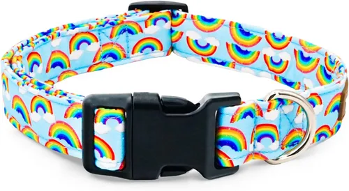 Vista 15 de Tunkoo Pink Daisy - Collar para perro, lindo collar ajustable de algodón de alta calidad, hebilla de plástico duradero para niños pequeños, medianos