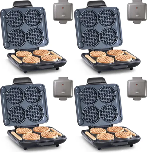 Vista 12 de Dash Multi Mini Waffle Maker, hace 4 gofres a la vez, aguamarina Small Waffle Iron for Families, Kids Breakfast Sandwiches, Waffle Sticks