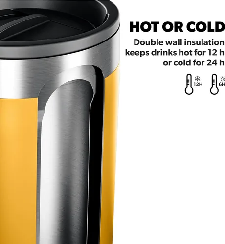 Vista 7 de DOMETIC Vaso Térmico, Acero Inoxidable, Aislado al Vacío con Tapa de Función de Ajuste a Presión Resistente a Salpicaduras (Mango, 10 Oz)