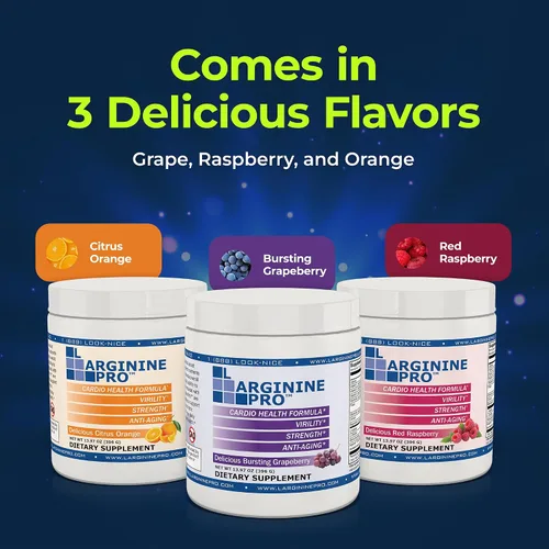 Vista 7 de L-ARGININA PRO 5,500mg de L-arginina más 1,100mg de L-citrulina, bebida en polvo sabor uva y naranja, suplemento para aumentar la producción