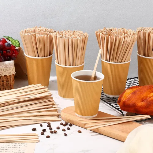 Vista 5 de Meanplan 3000 unidades de agitadores de café de madera de 7.5 pulgadas, palitos desechables de madera de abedul para agitar, café, barra de agitador