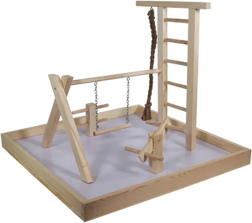 Vista 10 de Penn-Plax Centro de Actividades para Aves – Perfecto para Aves Jóvenes o Pequeñas