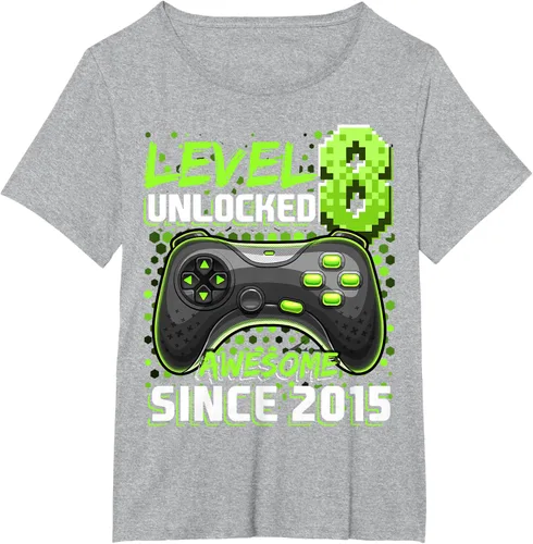 Vista 87 de Level 8 Unlocked Awesome 2015 Video Game 8th Birthday Boy T-Shirt, Negro