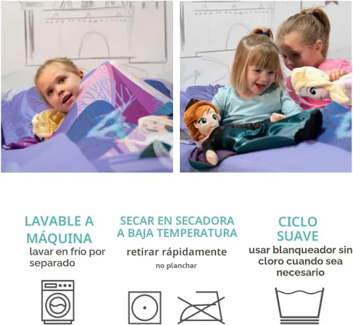 Vista 5 de Juego de ropa de cama para niños Frozen de Disney, sábanas de compresión súper suaves Snuggle (TM), individual, (producto oficial de Disney)