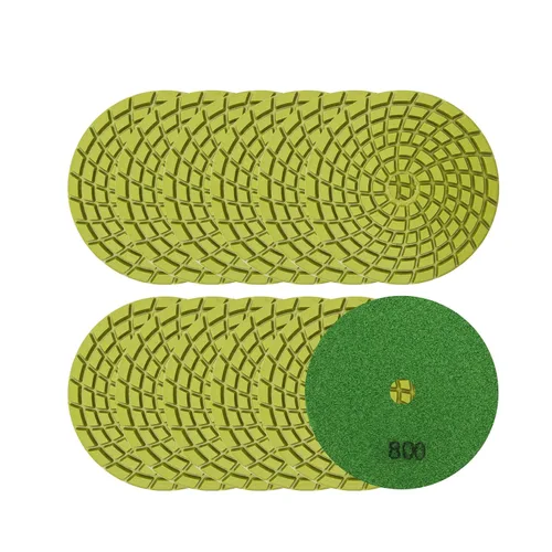 Vista 6 de SHDIATOOL Almohadillas de pulido de diamante de 4 pulgadas para hormigón, grano 50, paquete de 12 – pulido en húmedo, diseño turbo en espiral