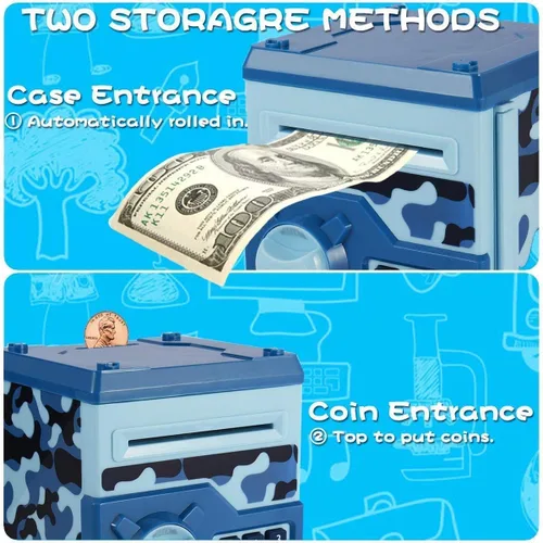 Vista 3 de 3 huchas electrónicas para niños, 3 unidades, gran juguete de regalo para niños y niñas, caja de ahorro de dinero con contraseña, regalo perfecto