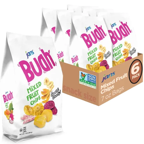 Vista 11 de Jans Buah Chips de Jaca Deshidratada 7.05 oz (Paquete de 6) Chips de Fruta de Jaca – Bocadillo de Fruta Real – Sin Gluten, Dulce y Crujiente