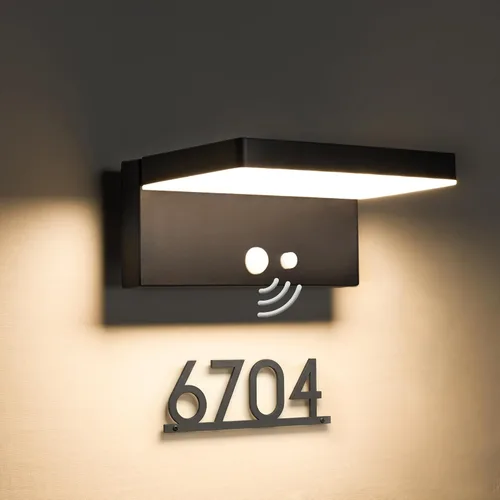 Vista 10 de Luces Solares con Sensor de Movimiento para Exteriores, 2 Unidades - 600 Lúmenes, 3 Modos, IP44, Impermeables, Luz de Pared Solar de Aluminio
