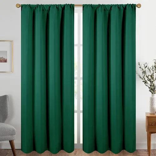 Vista 29 de Diraysid Cortinas opacas beige para dormitorio y sala de estar, cortinas con aislamiento térmico para oscurecer la habitación, 42 x 63 pulgadas, 2