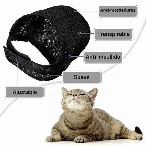 Vista 3 de Bolsa de baño para gatos, 10 piezas, kit de aseo para ducha de gato, gris y negro