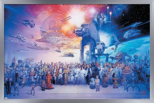 Vista 12 de Trends International Star Wars: Saga - Póster de pared de galaxia, 14.72 x 22.37 pulgadas, versión enmarcada de madera de granero