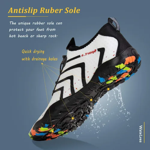 Vista 7 de WateLves - Zapatos de agua para hombres y mujeres, con sensación de estar descalzo, para natación, playa, piscina, surfear, hacer yoga o ejercicio