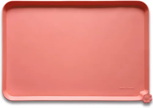 Vista 33 de Hoki Found - Bandeja de silicona para comederos de perros y gatos, tapetes impermeables para comida y agua, color caramelo