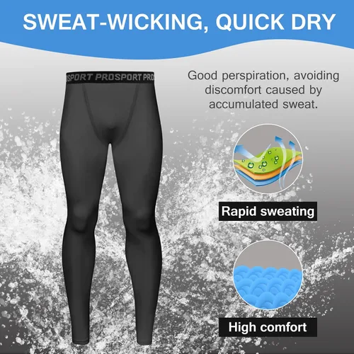 Vista 10 de Pantalones de compresión para hombre, mallas de compresión de una pierna para baloncesto, capri 3/4, leggings atléticos, capa base de secado fresco