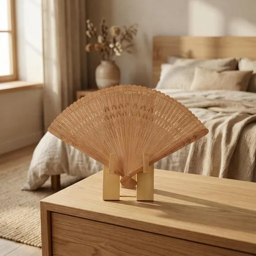 Vista 9 de FOMIYES Soporte para ventilador japonés, estante plegable decorativo para almacenamiento y organización en el hogar, 5.51 x 2.95 x 1.57 pulgadas