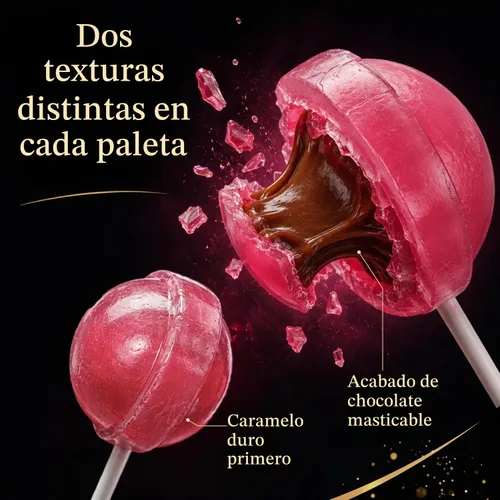 Vista 2 de POPS - Paletas de 1 libra, bolsa a granel, 5 sabores surtidos, sin gluten, centro masticable y revestimiento de caramelo duro, ventosas envueltas