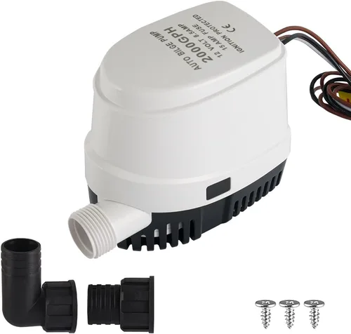 Vista 6 de Bomba de sentina marina automática de 12 V 750 GPH con interruptor de flotador integrado, bomba de agua sumergible de encendido/apagado automático