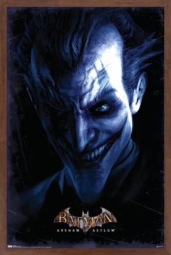 Vista 16 de Trends International DC Comics VIdeo Game - Póster de pared de Arkham Asylum - Joker, 14.725 x 22.375 pulgadas, versión enmarcada de madera