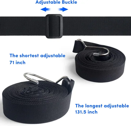 Vista 2 de Postes de soporte ajustables para cubierta de barco con correas, postes de barco con correa y gancho de acero inoxidable de 1 pulgada de ancho x 3.5