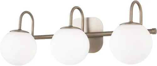 Vista 7 de Moderna lámpara negra para tocador de baño, accesorios de iluminación de 3 luces, marco y pantalla de globo de vidrio blanco leche, aplique de pared