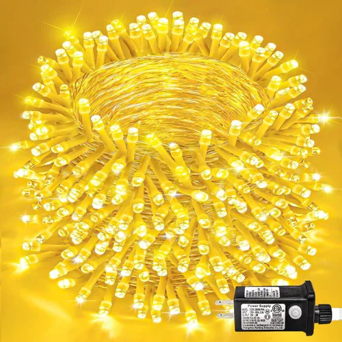 Vista 20 de Guirnalda de 120 luces LED rojas impermeables para exteriores, luces de Navidad rojas de 40 pies, 8 modos, cable transparente, guirnalda de luces