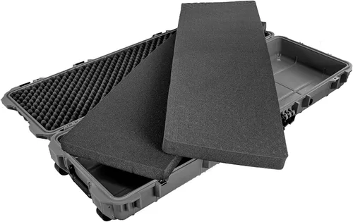 Vista 3 de Eylar Funda rígida protectora para rifle de rodillo de 38 pulgadas con espuma, impermeable y a prueba de golpes, dos rifles o múltiples pistolas