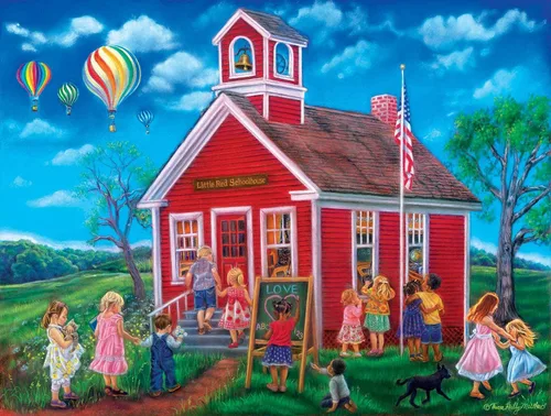 Vista 3 de SUNSOUT INC - Time for School - Rompecabezas de 300 piezas por artista: Tricia Reilly-Matthews - Tamaño acabado 18" x 24" - MPN # 35974