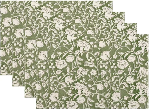 Vista 21 de Juego de 4 manteles individuales florales de 12 x 18 pulgadas, diseño de flores silvestres, acuarela, lavables, manteles decorativos de tela de lino