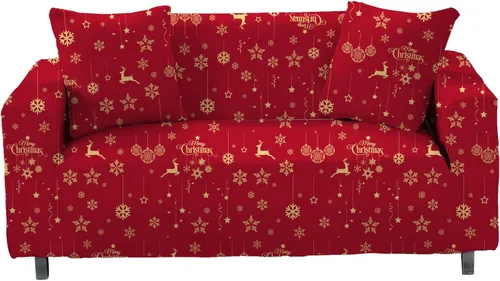 Vista 9 de Funda estampada para sofá, funda elástica para sofá, protector de sofá para sofá de 3 plazas, funda elástica para sofá con 1 funda de almohada