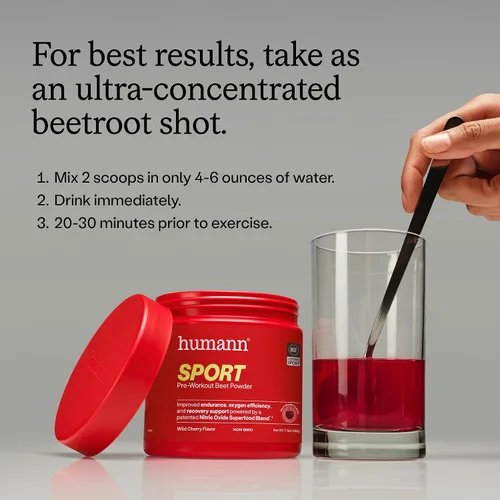 Vista 5 de HumanN SuperBeets Sport Endurance - Polvo para antes del entrenamiento, suplemento de óxido nítrico, sin estimulantes ni cafeína, fabricado con raíz