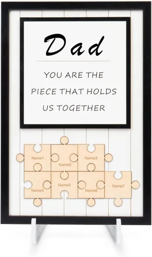 Vista 11 de Letrero personalizado con nombre de la familia, adornos de madera para la familia, placa de rompecabezas con nombre personalizado, decoración