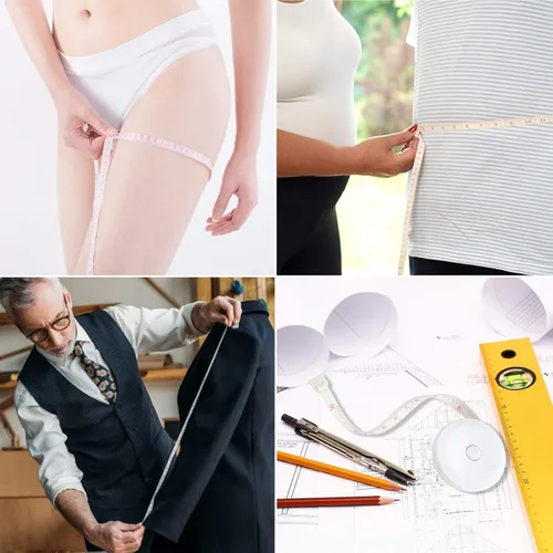 Vista 6 de Cinta métrica para medir el cuerpo, cinta métrica de 60 pulgadas para medidas corporales, cinta métrica suave de doble escala, 2 cintas métricas