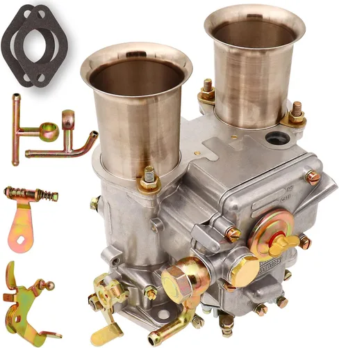 Vista 3 de NENKUTEN Carburador de 2 barriles para 45 DCOE Weber de 1.772 in de tiro lateral doble estrangulador Carb se adapta a Datsun 240/260/280Z MGB Toyota