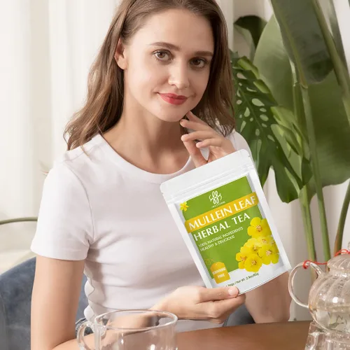 Vista 6 de Té de hojas de gordolobo - Té de hierbas de limpieza respiratoria y pulmonar, sin cafeína, 40 bolsas de té