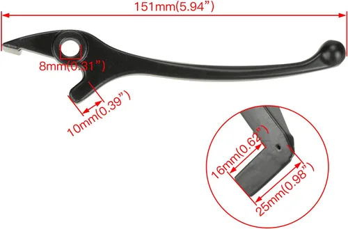Vista 5 de YOXUFA - Palanca de freno de disco hidráulico derecho para motocicleta de 50 cc, 70 cc, 90 cc, 110 cc, 125 cc SSR Apollo Pit Dirt Bike TaoTao DB10