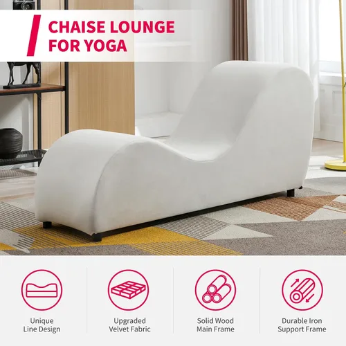 Vista 5 de MUZZ Silla de yoga para adultos, tumbona de yoga de terciopelo para interiores, para ejercicio de adultos, estiramiento, relajación, sillas