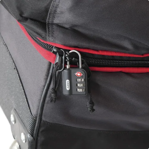 Vista 5 de ABUS TSA Lock - Cerradura de equipaje en piel con código numérico de 3 dígitos - para maletas, bolsos, mochilas, Negro -, Compacto