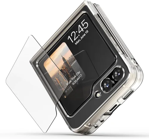 Vista 2 de Sinjimoru Sinji - Protector de pantalla para Samsung Galaxy Z Flip 5 Z Fold 5, vidrio templado transparente para Galaxy Z Flip 5 Z Fold 5