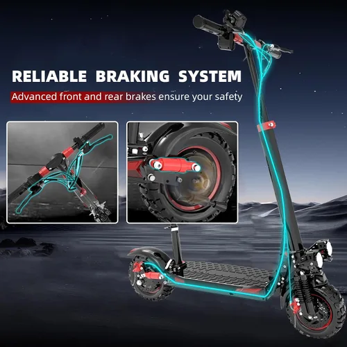 Vista 8 de Scooter eléctrico para adultos, neumáticos todoterreno de 11 pulgadas, batería grande de 48 V 18/21 AH, motor de 1200 W, 34 Mph, 34/37 millas
