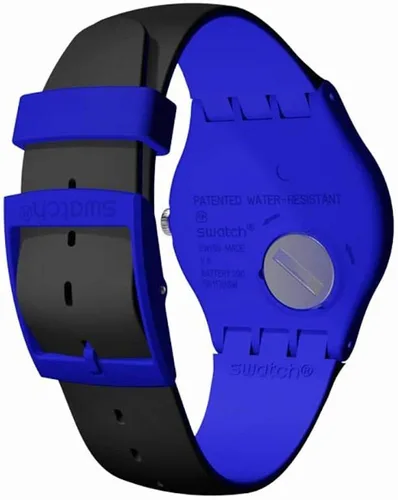 Vista 5 de Swatch Microsillon SUON124 Reloj de moda de cuarzo suizo de silicona negra para hombre, Negro -, Movimiento de cuarzo