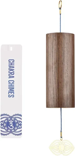 Vista 14 de Campanillas de Chakra de Bambú Natural Campanillas de Viento Meditación Cuerda Campanilla de Viento Campana de Viento para Decoración del Hogar Zen