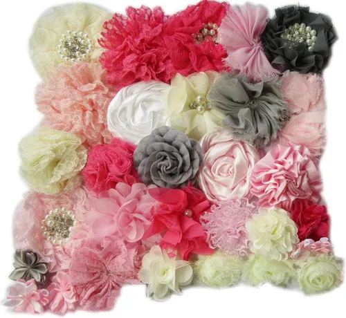 Vista 57 de YYCRAFT Paquete de 30 diademas de flores de gasa de 2 pulgadas, color rosa bebé