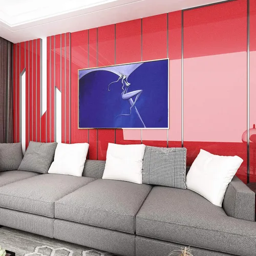 Vista 6 de Livelynine Papel de contacto rojo autoadhesivo para decoración de papel de pared, papel tapiz autoadhesivo para armarios de cocina, encimeras