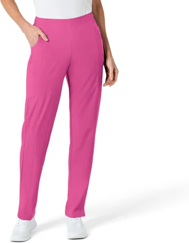Vista 30 de WonderWink pantalones de cargo de frente plana para mujer Gris carbón jaspeado
