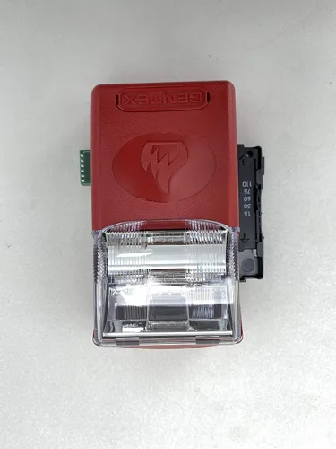 Vista 2 de Gentex GES3-24WR 24VDC Candela seleccionable Estroboscópico de evacuación de perfil bajo - Placa frontal roja