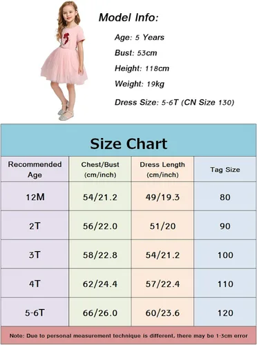 Vista 4 de YOFEEL Vestido de verano para niñas pequeñas de manga corta tutú longitud hasta la rodilla
