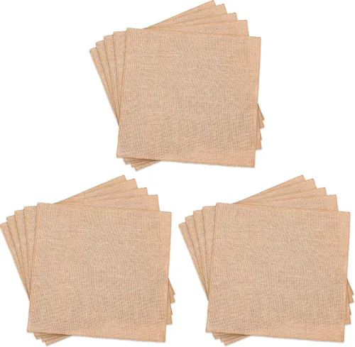 Vista 7 de Preboun 5 manteles individuales de arpillera multiusos de arpillera natural a granel para casa de campo, fiesta, boda, mesa, centros de mesa